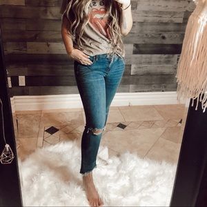 Free people raw edge jeans